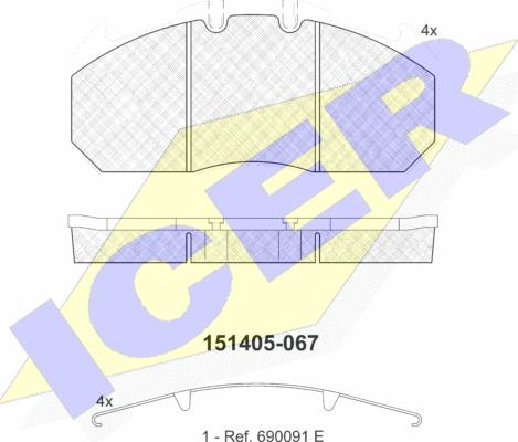 Icer 151405 - Komplet Pločica, disk-kočnica www.molydon.hr