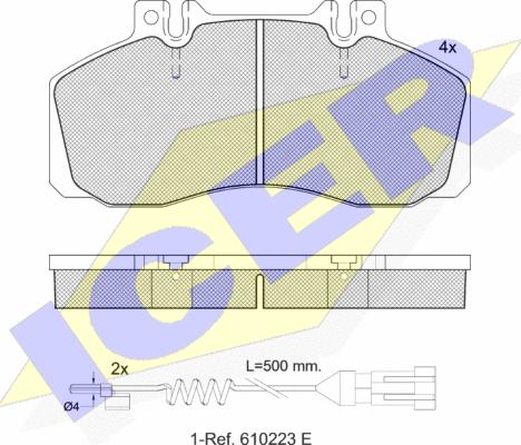 Icer 151080-111 - Komplet Pločica, disk-kočnica www.molydon.hr