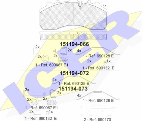 Icer 151194-072 - Komplet Pločica, disk-kočnica www.molydon.hr