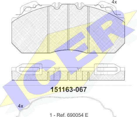 Icer 151163 - Komplet Pločica, disk-kočnica www.molydon.hr