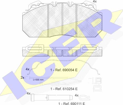 Icer 151163-115 - Komplet Pločica, disk-kočnica www.molydon.hr