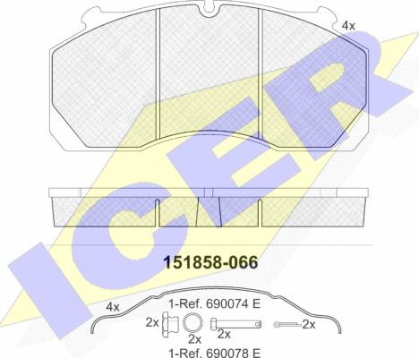 Icer 151858-066 - Komplet Pločica, disk-kočnica www.molydon.hr