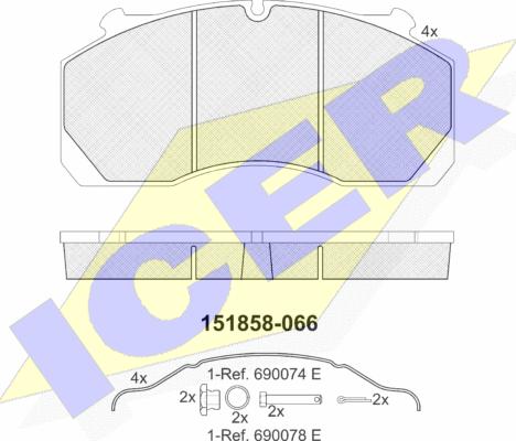 Icer 151858 - Komplet Pločica, disk-kočnica www.molydon.hr