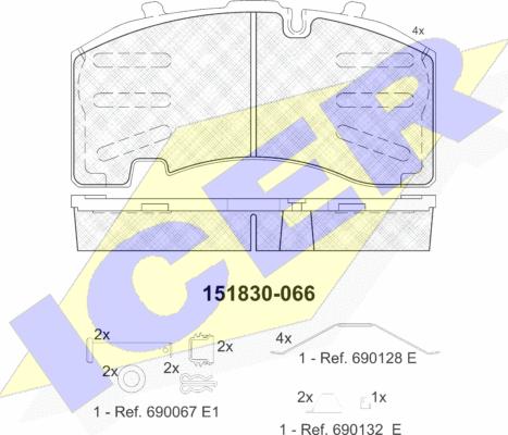 Icer 151830 - Komplet Pločica, disk-kočnica www.molydon.hr