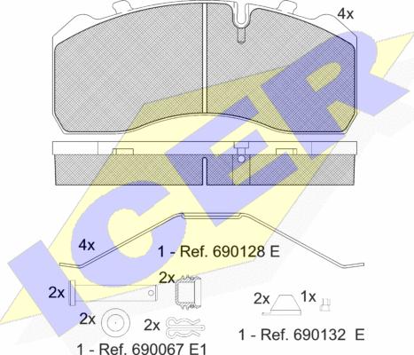 Icer 151254-066 - Komplet Pločica, disk-kočnica www.molydon.hr