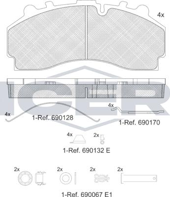 Icer 152456-066 - Komplet Pločica, disk-kočnica www.molydon.hr