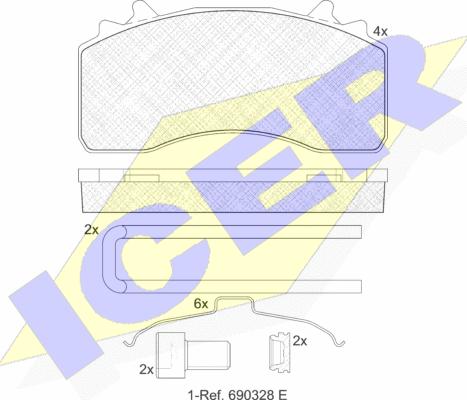 Icer 152154-066 - Komplet Pločica, disk-kočnica www.molydon.hr