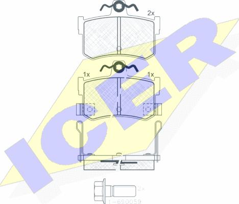 Icer 180995-701 - Komplet Pločica, disk-kočnica www.molydon.hr