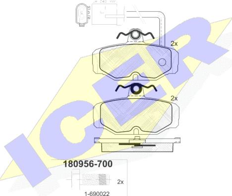 Icer 180956-700 - Komplet Pločica, disk-kočnica www.molydon.hr