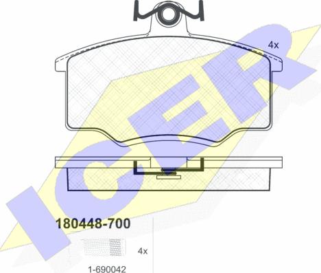 Icer 180448-700 - Komplet Pločica, disk-kočnica www.molydon.hr