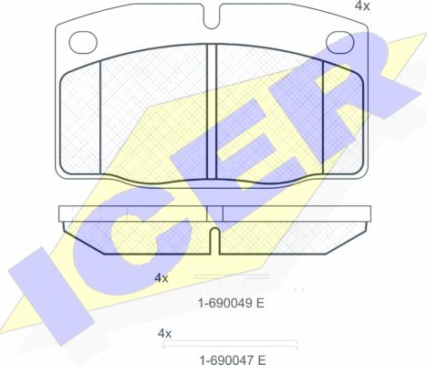 Icer 180454-072 - Komplet Pločica, disk-kočnica www.molydon.hr