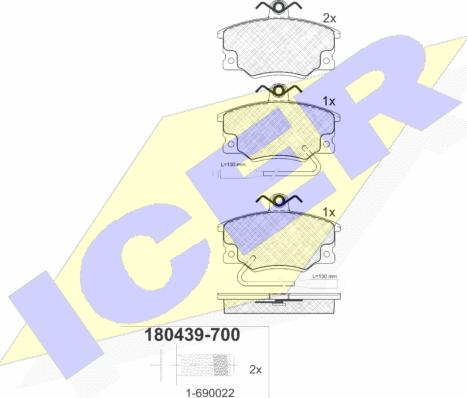 Icer 180439-700 - Komplet Pločica, disk-kočnica www.molydon.hr