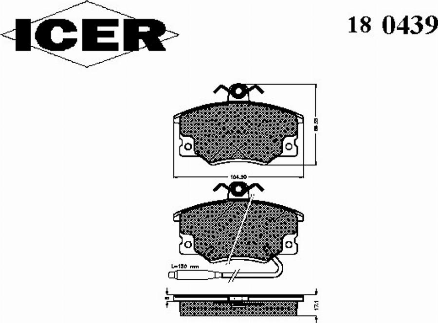 Icer 180439 - Komplet Pločica, disk-kočnica www.molydon.hr