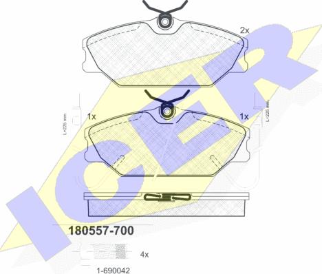 Icer 180557-700 - Komplet Pločica, disk-kočnica www.molydon.hr