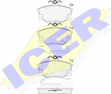 Icer 180660 - Komplet Pločica, disk-kočnica www.molydon.hr