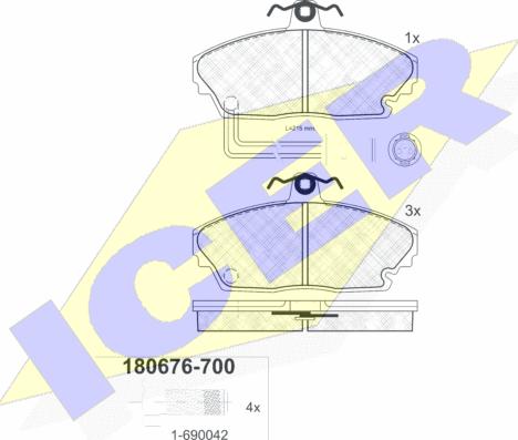 Icer 180676-700 - Komplet Pločica, disk-kočnica www.molydon.hr