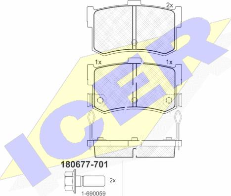 Icer 180677-701 - Komplet Pločica, disk-kočnica www.molydon.hr