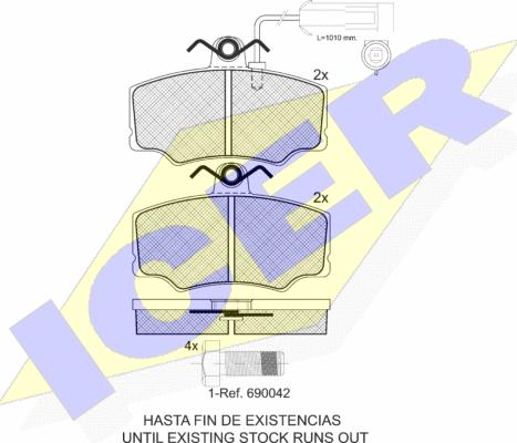 Icer 180869-700 - Komplet Pločica, disk-kočnica www.molydon.hr