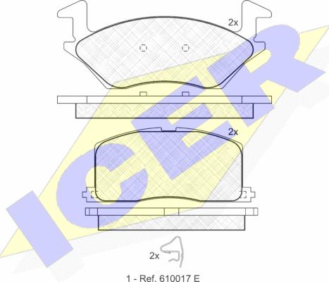 Icer 180888 - Komplet Pločica, disk-kočnica www.molydon.hr