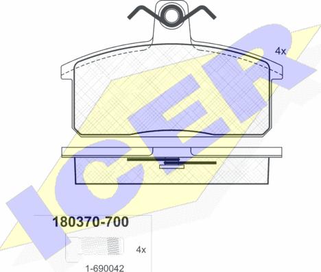 Icer 180370-700 - Komplet Pločica, disk-kočnica www.molydon.hr