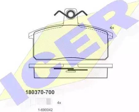 Icer 180370 - Komplet Pločica, disk-kočnica www.molydon.hr