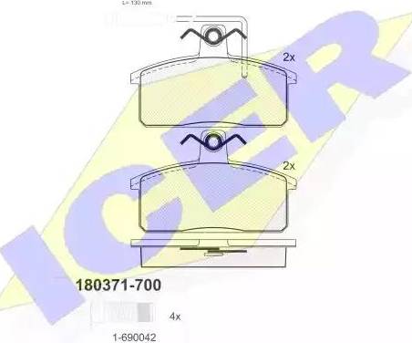 Icer 180371 - Komplet Pločica, disk-kočnica www.molydon.hr