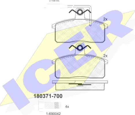 Icer 180371-700 - Komplet Pločica, disk-kočnica www.molydon.hr