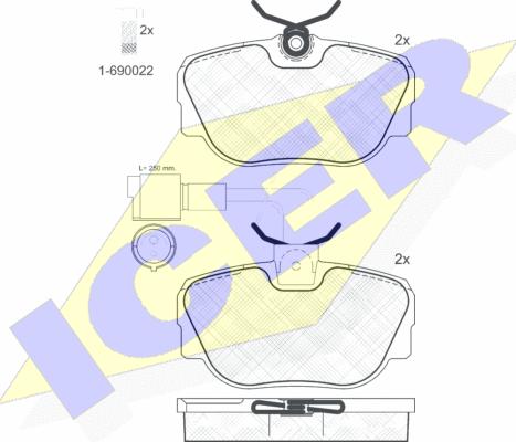 Icer 180766-006 - Komplet Pločica, disk-kočnica www.molydon.hr