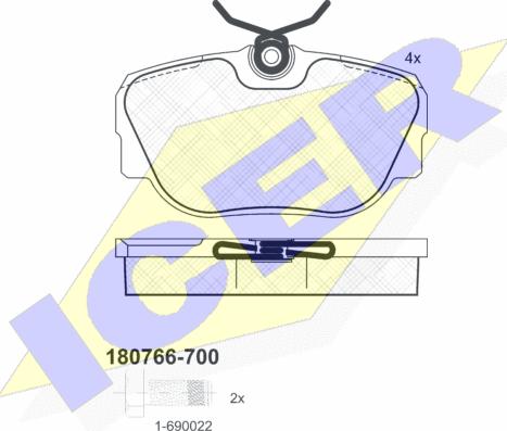 Icer 180766-700 - Komplet Pločica, disk-kočnica www.molydon.hr