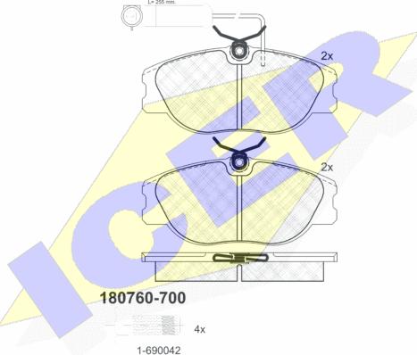 Icer 180760-700 - Komplet Pločica, disk-kočnica www.molydon.hr