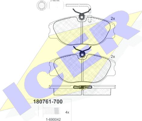 Icer 180761-700 - Komplet Pločica, disk-kočnica www.molydon.hr