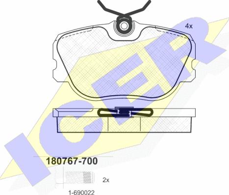 Icer 180767-700 - Komplet Pločica, disk-kočnica www.molydon.hr