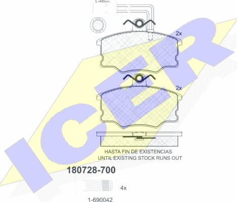 Icer 180728-700 - Komplet Pločica, disk-kočnica www.molydon.hr