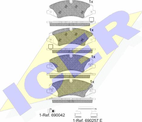 Icer 181957-203 - Komplet Pločica, disk-kočnica www.molydon.hr