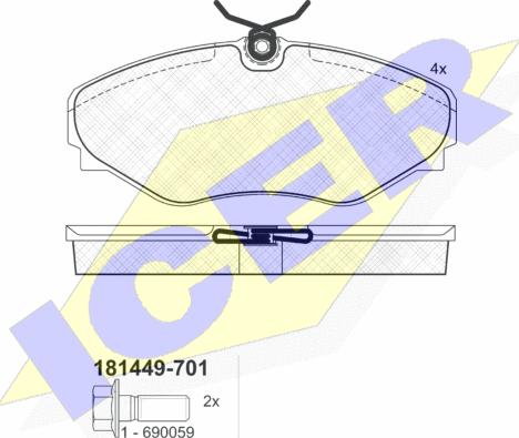 Icer 181449-701 - Komplet Pločica, disk-kočnica www.molydon.hr