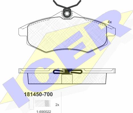 Icer 181450-700 - Komplet Pločica, disk-kočnica www.molydon.hr