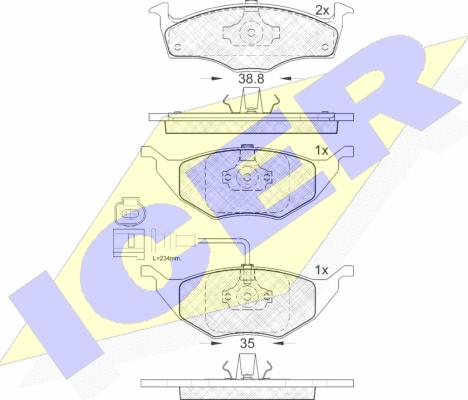 Icer 181594 - Komplet Pločica, disk-kočnica www.molydon.hr