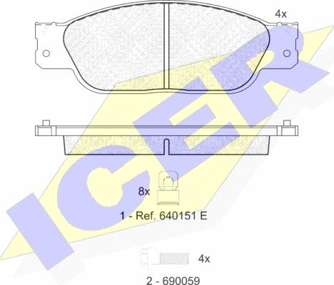 Icer 181561 - Komplet Pločica, disk-kočnica www.molydon.hr