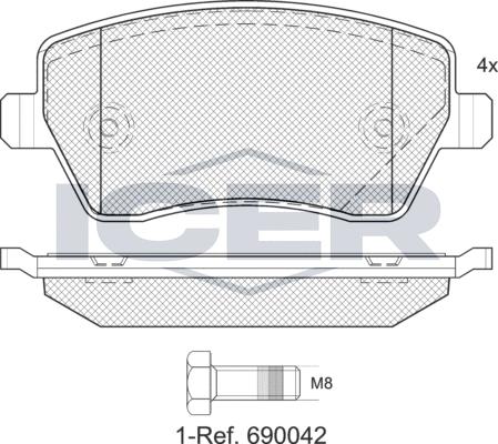 Icer 181534e1 - Komplet Pločica, disk-kočnica www.molydon.hr