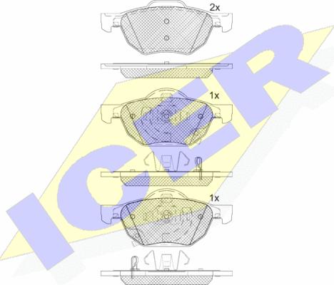 Icer 181695 - Komplet Pločica, disk-kočnica www.molydon.hr