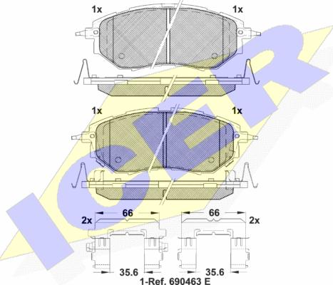 Icer 181697-066 - Komplet Pločica, disk-kočnica www.molydon.hr