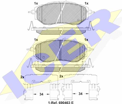 Icer 181697-067 - Komplet Pločica, disk-kočnica www.molydon.hr