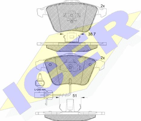 Icer 181654 - Komplet Pločica, disk-kočnica www.molydon.hr