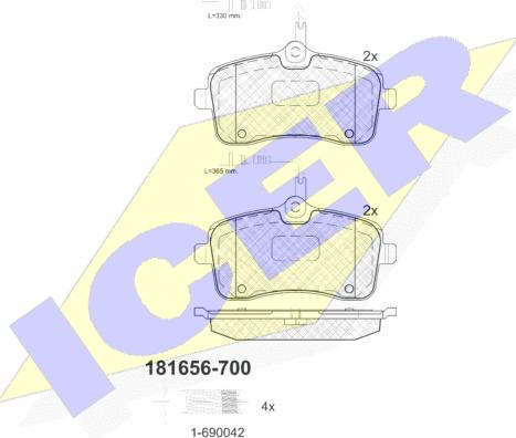 Icer 181656-700 - Komplet Pločica, disk-kočnica www.molydon.hr