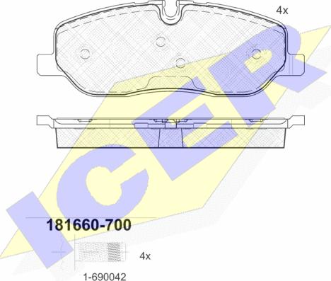 Icer 181660-700 - Komplet Pločica, disk-kočnica www.molydon.hr