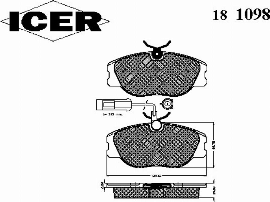 Icer 181098 - Komplet Pločica, disk-kočnica www.molydon.hr