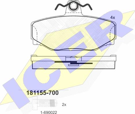 Icer 181155-700 - Komplet Pločica, disk-kočnica www.molydon.hr