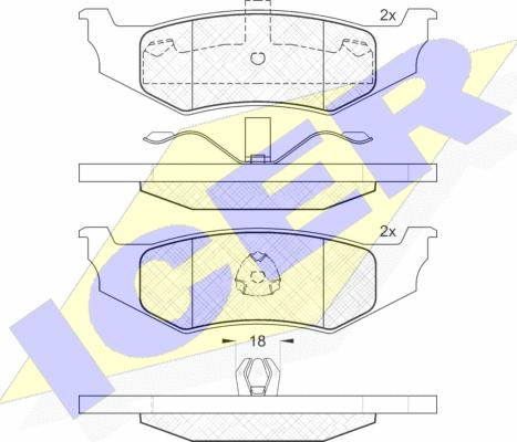 Icer 181114 - Komplet Pločica, disk-kočnica www.molydon.hr