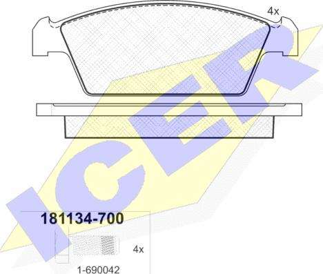 Icer 181134-700 - Komplet Pločica, disk-kočnica www.molydon.hr