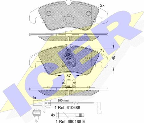 Icer 181862-202 - Komplet Pločica, disk-kočnica www.molydon.hr